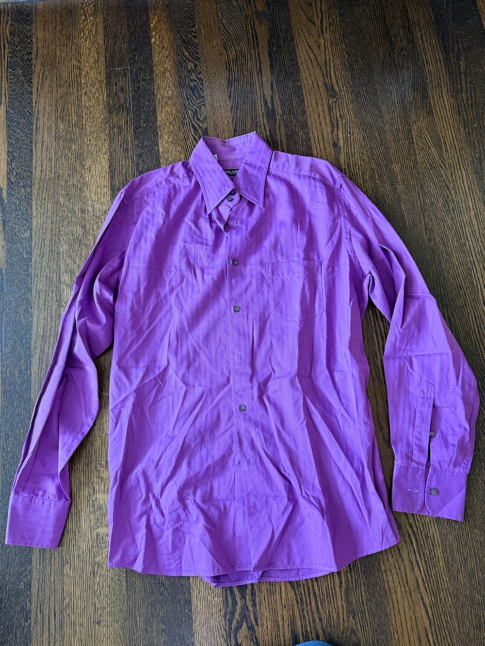 Dolce & Gabbana Purple Men's Long-Sleeve Dress Shirt 16 41